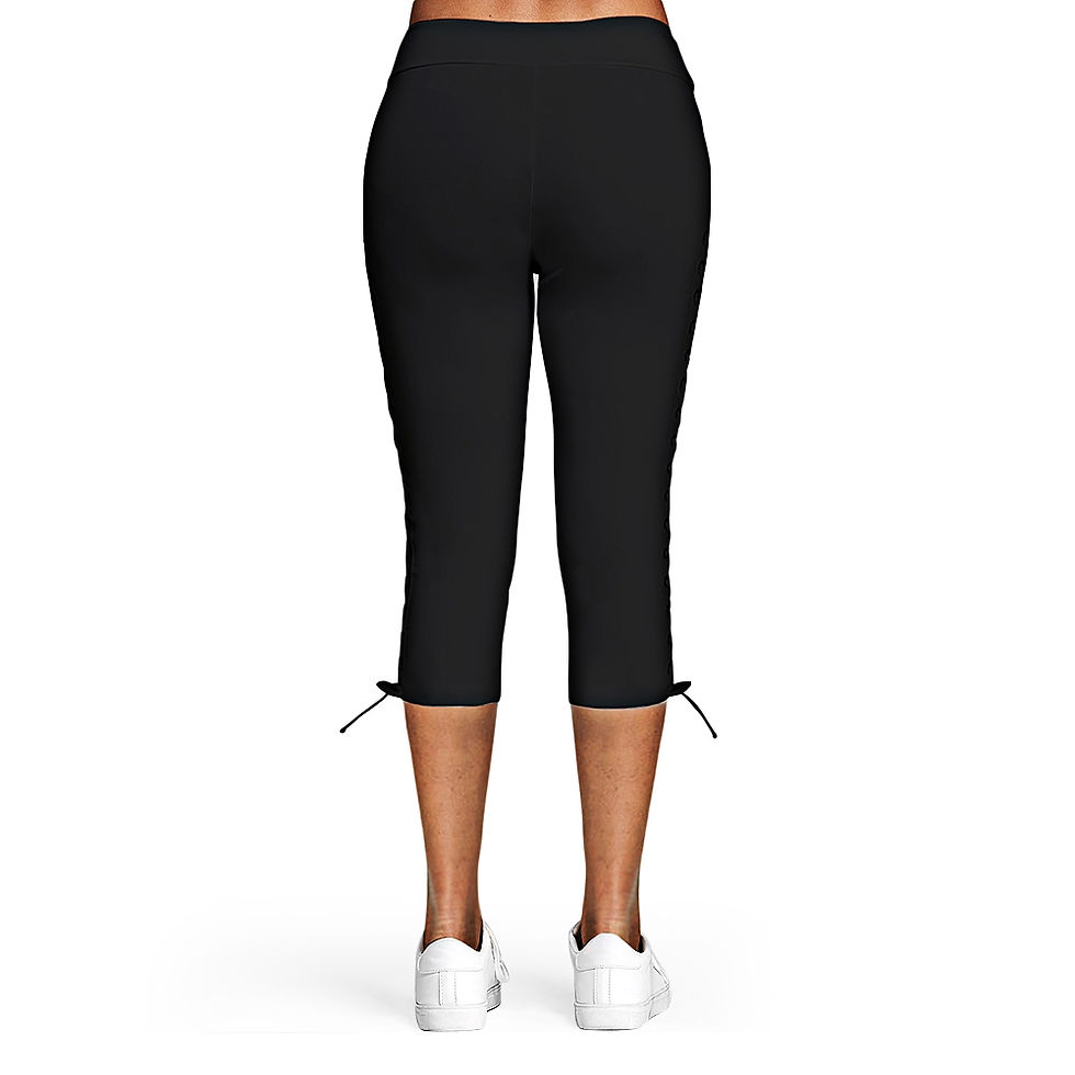 Thumbnail: Lace Up Skinny Crop Leggings
