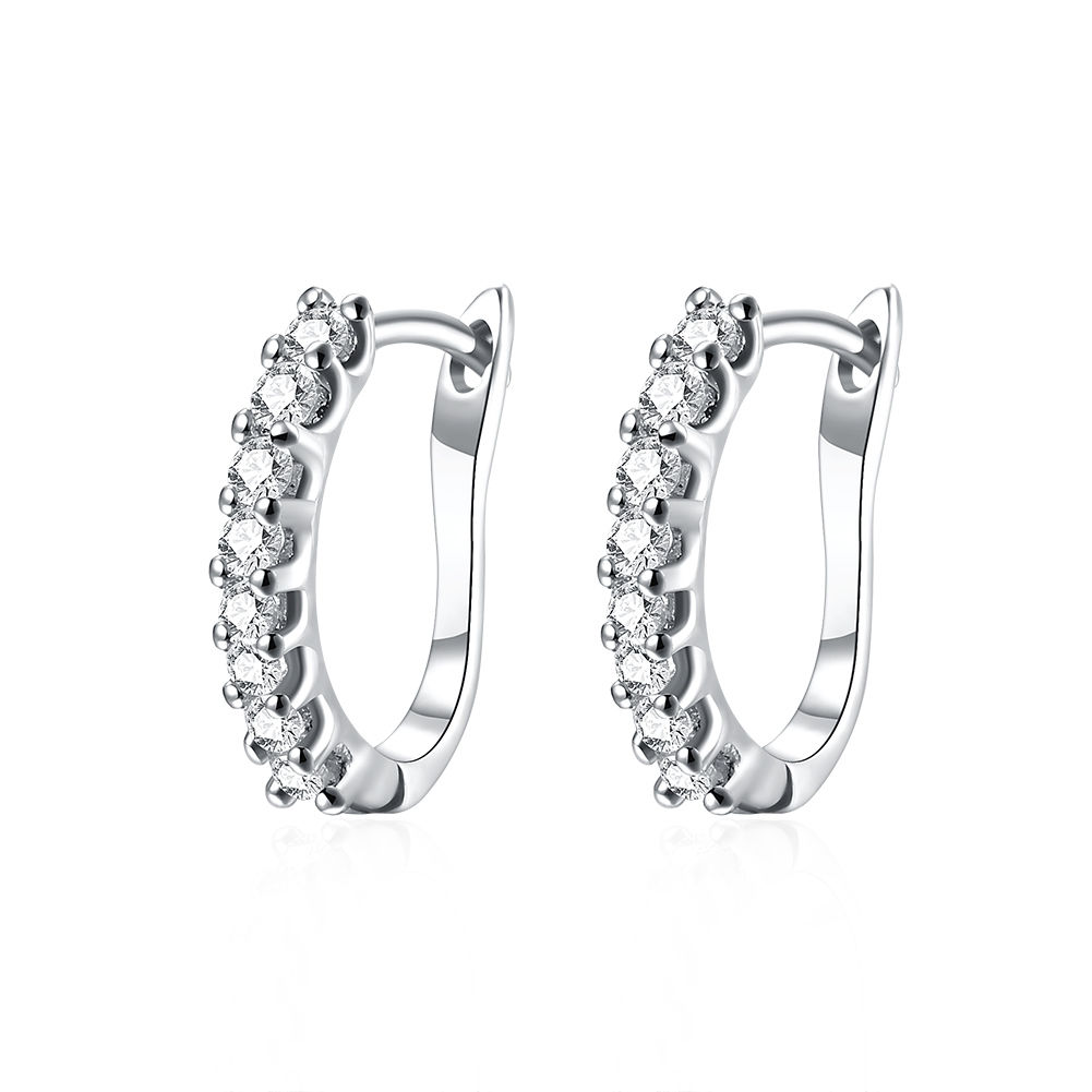 Fashionable K Gold Fashionable Diamond-Set Earring Buckle Platinum / Gold Plated