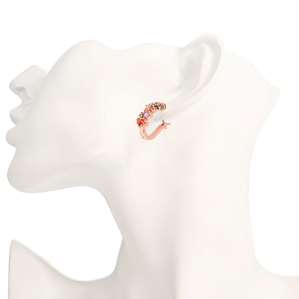 Thumbnail: K Gold Zircon Fashion Selling Dazzling Colorful Zircon Lady Ear Clasp