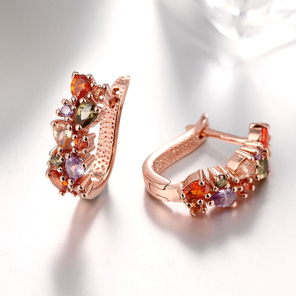 Thumbnail: K Gold Zircon Fashion Selling Dazzling Colorful Zircon Lady Ear Clasp
