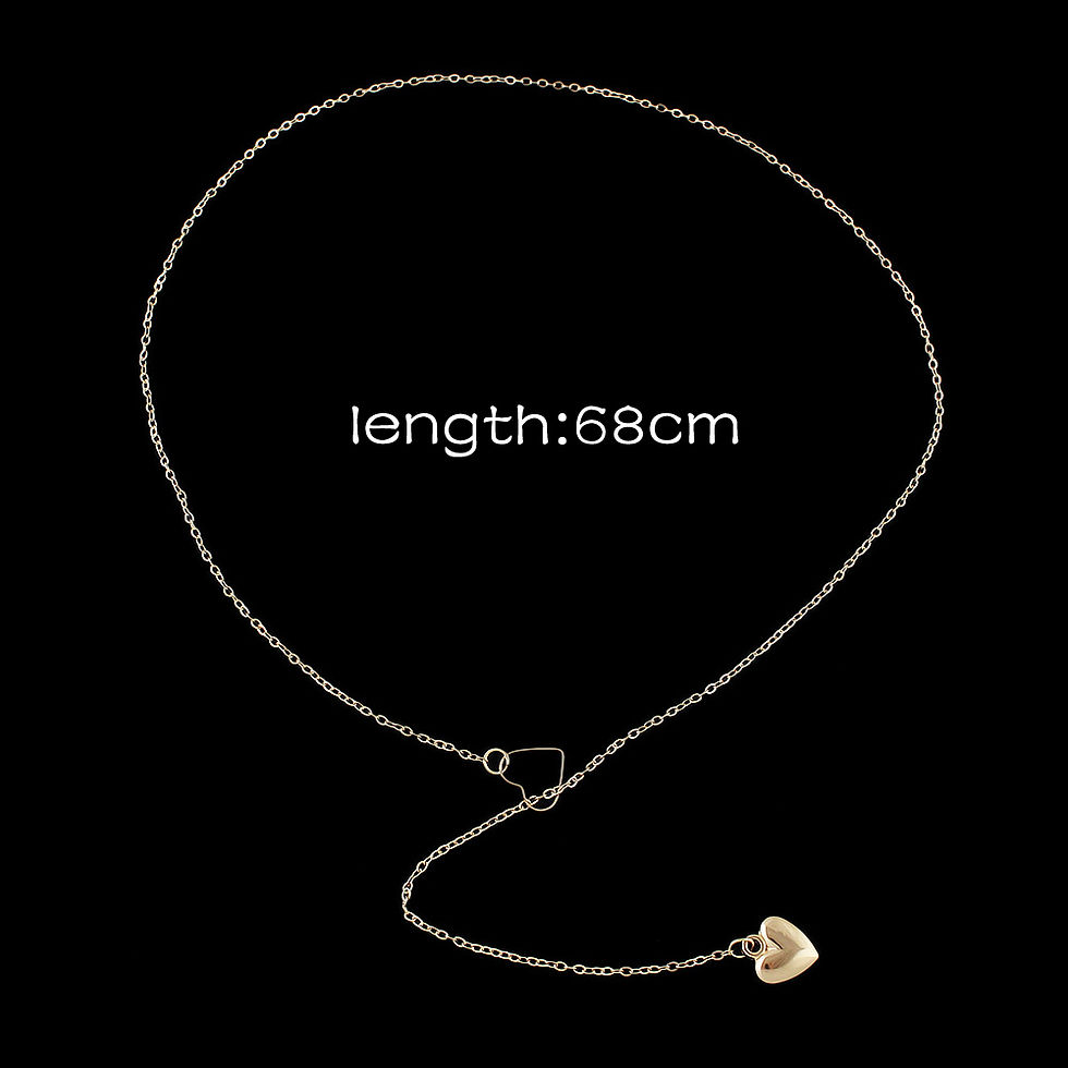 Thumbnail: Silver Gold-Color Chain Heart Pendant Necklace