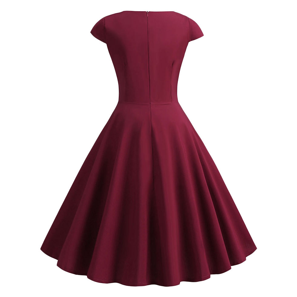 Thumbnail: Sweetheart Neck Vintage Fit and Flare Dress