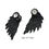 Thumbnail: Black Antique Silver Color with Rhinestone Wing Stud Earring