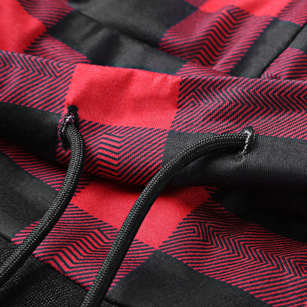 Thumbnail: Plaid Trim Cowl Neck Tunic Sweatshirt Dress - Black
