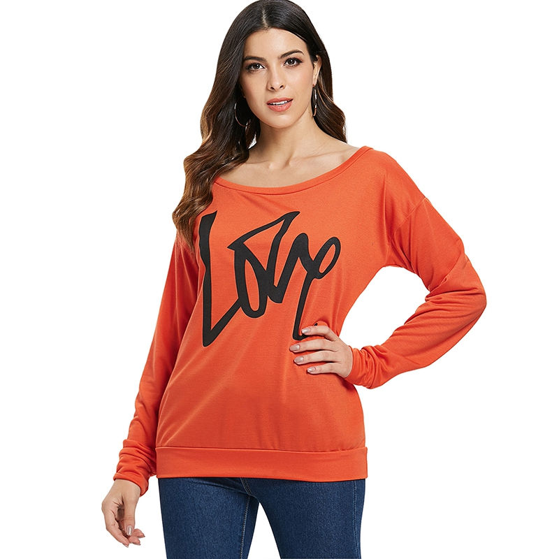 Thumbnail: Love Pattern Dropped Shoulder Sweatshirt