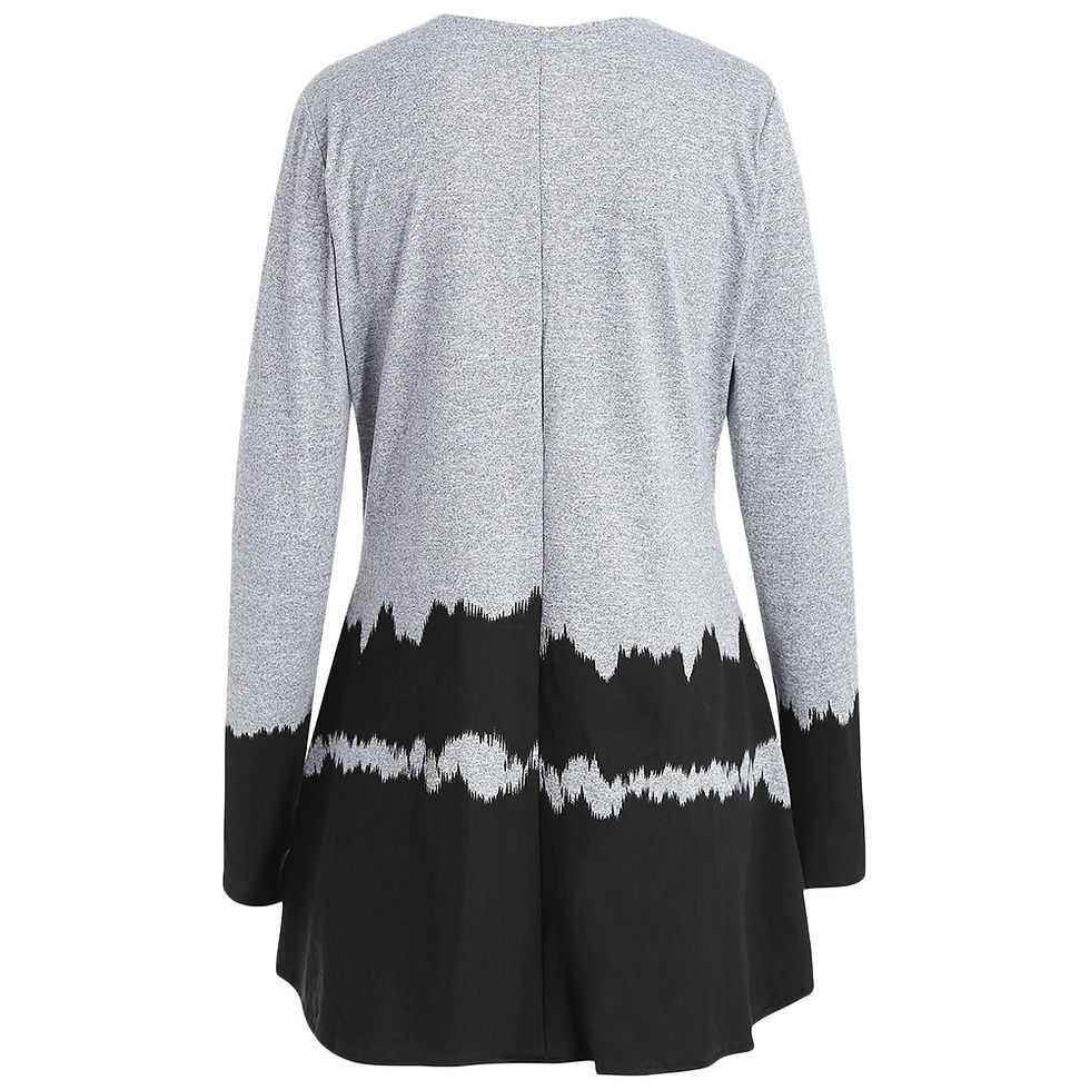 Thumbnail: Contrast Color Long Sleeve Cardigan