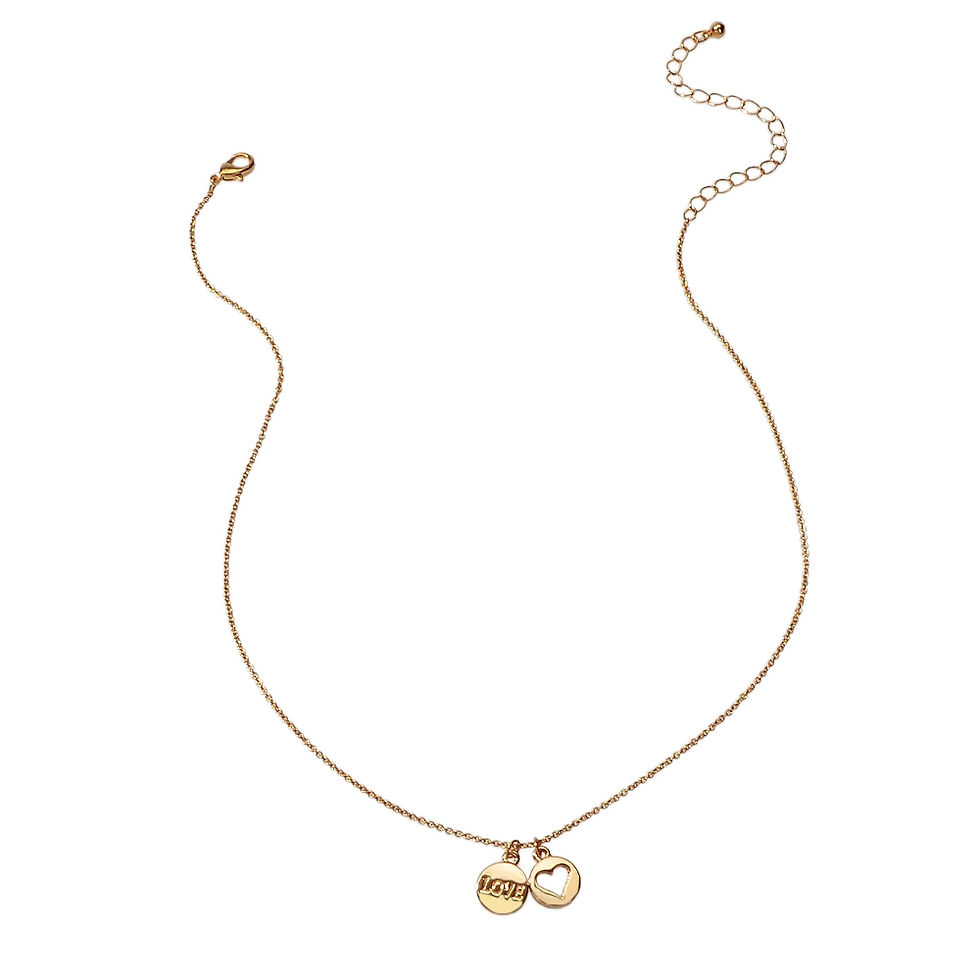 Thumbnail: Fashion Gold Double Love Pendant Necklace