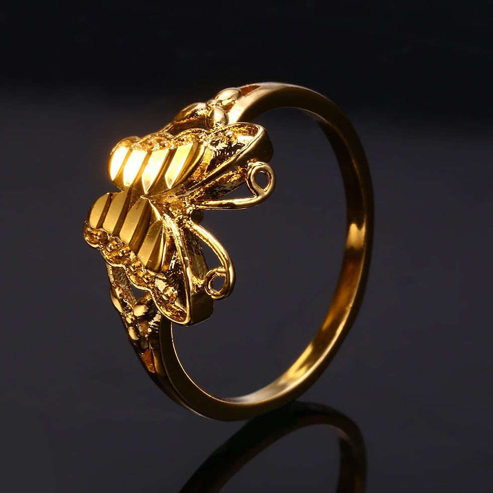 Thumbnail: Electroplated Gold Color Butterfly Ring for Women