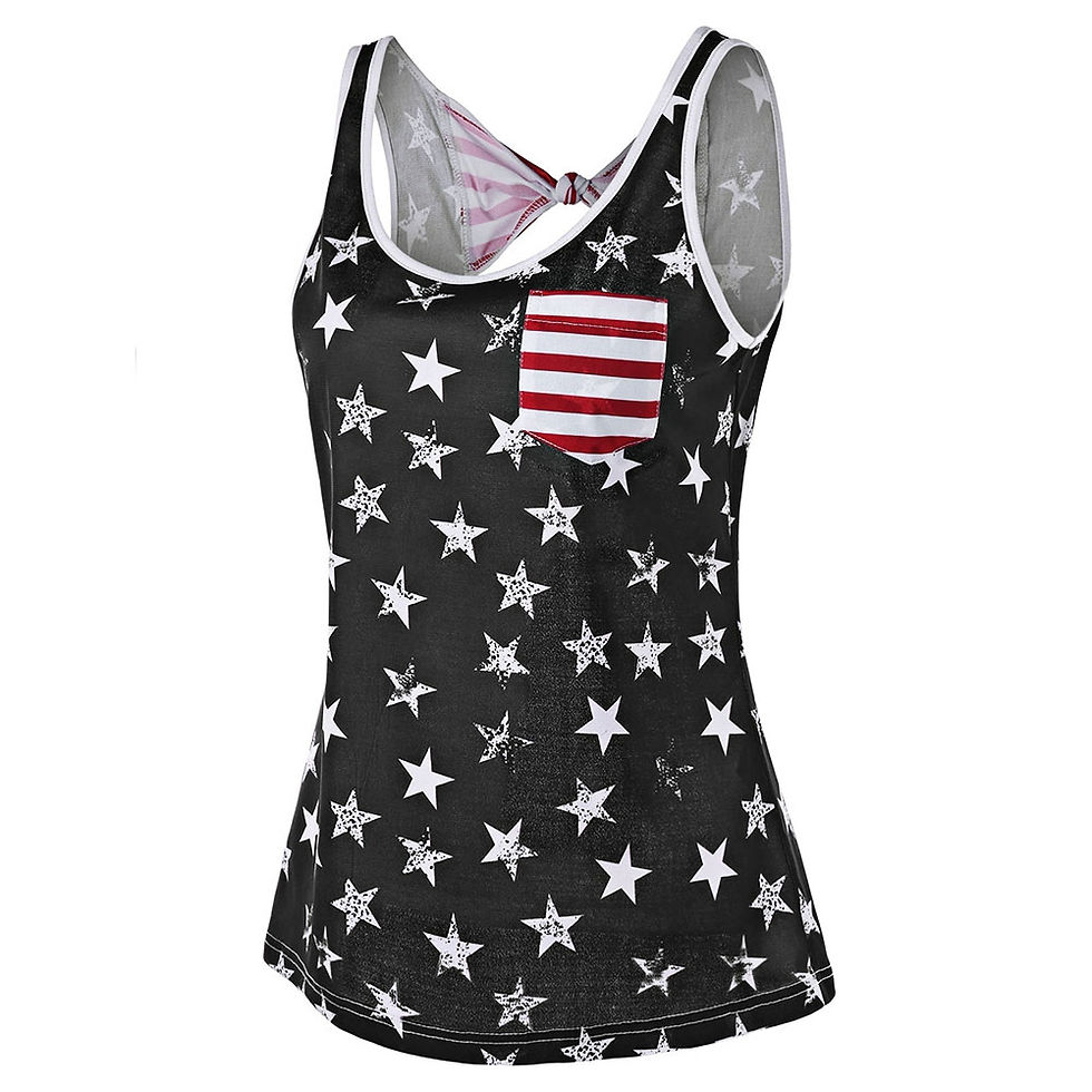 Thumbnail: American Flag Backless Tank Top with Bowknot
