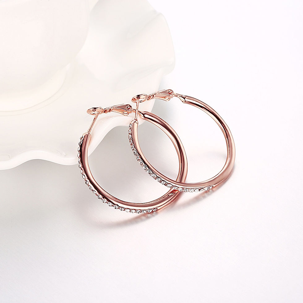 Thumbnail: Round Czech Diamond Earrings (Rose Gold / Platinum / Gold)