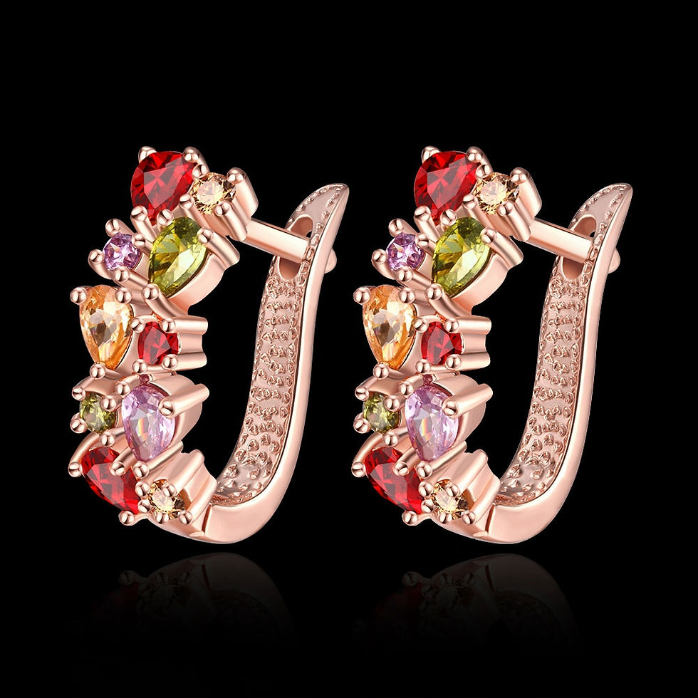 Thumbnail: K Gold Zircon Fashion Selling Dazzling Colorful Zircon Lady Ear Clasp