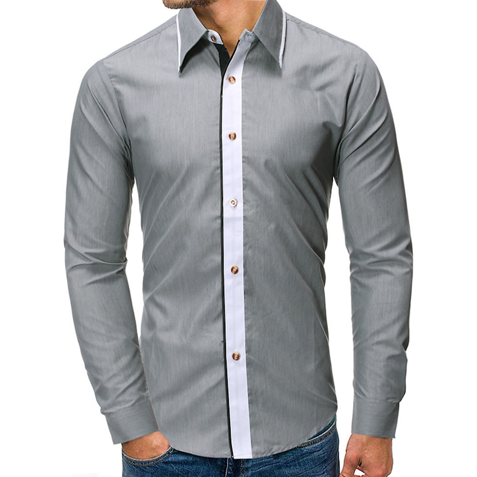 Thumbnail: Color Block Print Long Sleeves Shirt