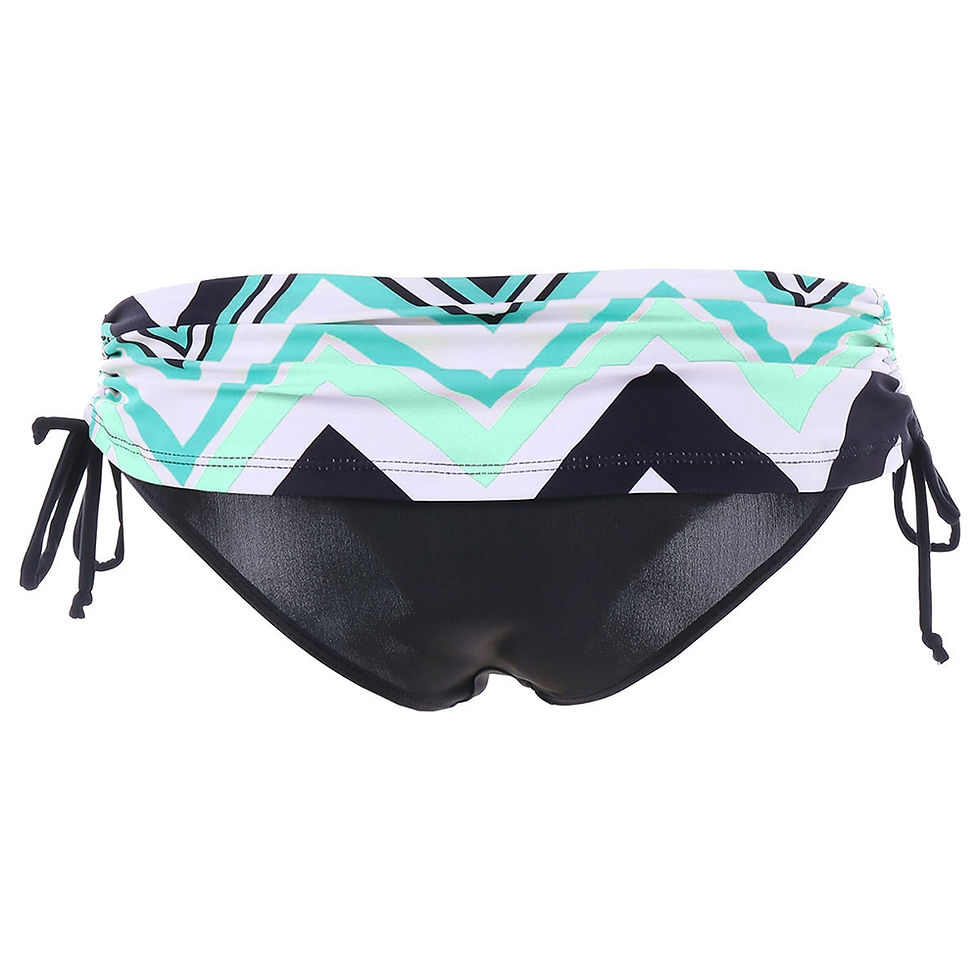 Thumbnail: Zig Zag Spaghetti Strap Tankini Set - Aquamarine