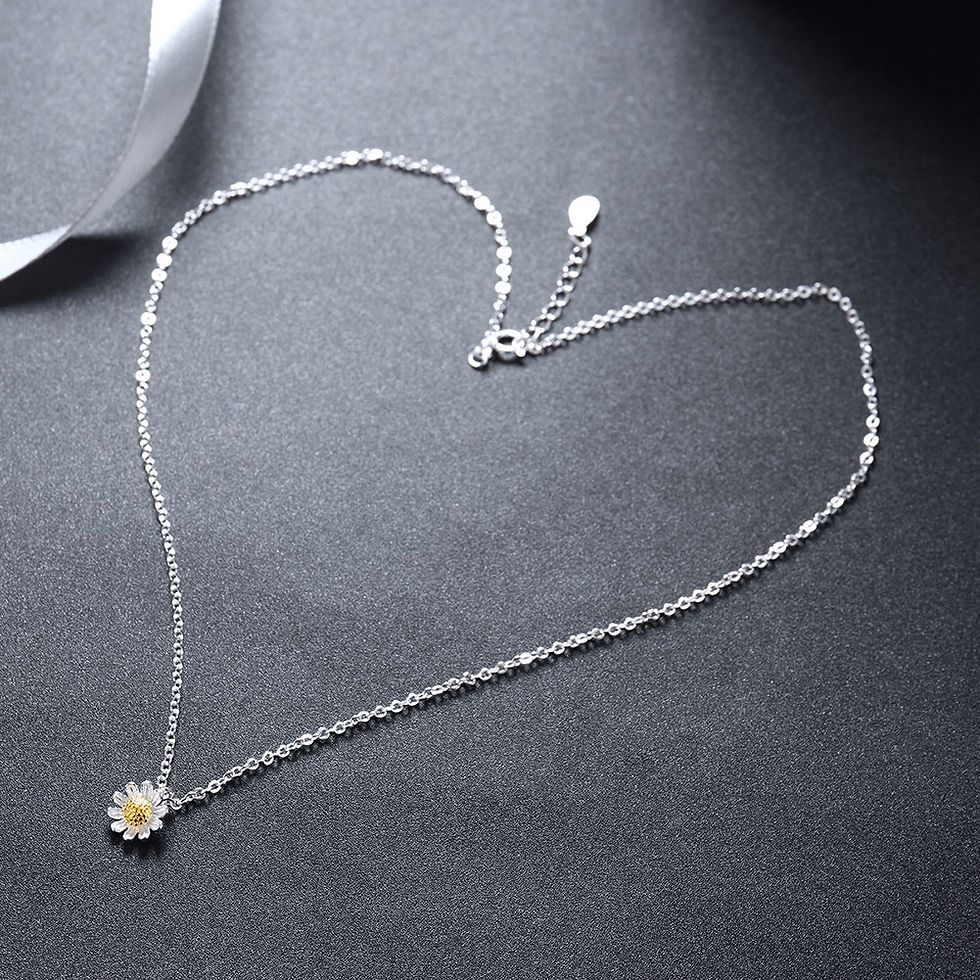 Thumbnail: 925 Sterling Silver Necklace 925 Sterling Silver Daisy Necklace
