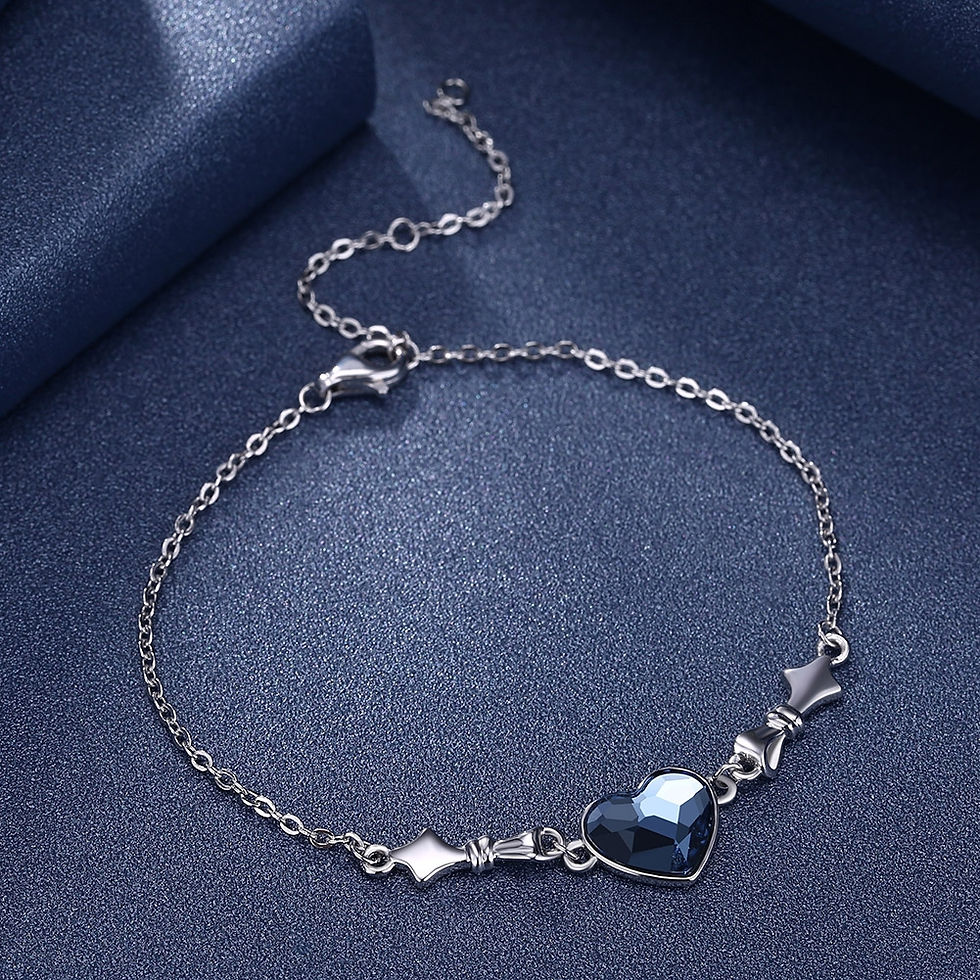 Thumbnail: S925 Heart Sterling Silver Bracelet