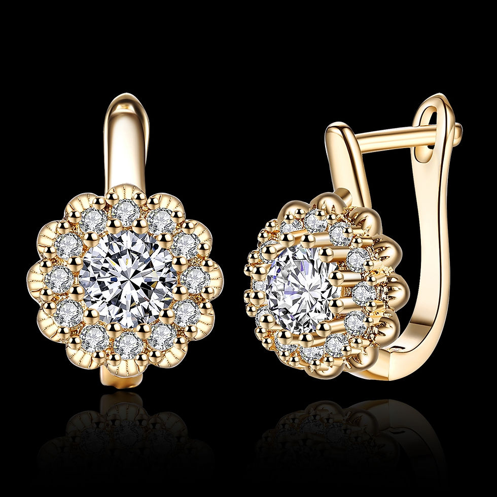 Thumbnail: K Gold Zircon Earring Buckle Romantic Diamond Set Earring Clip