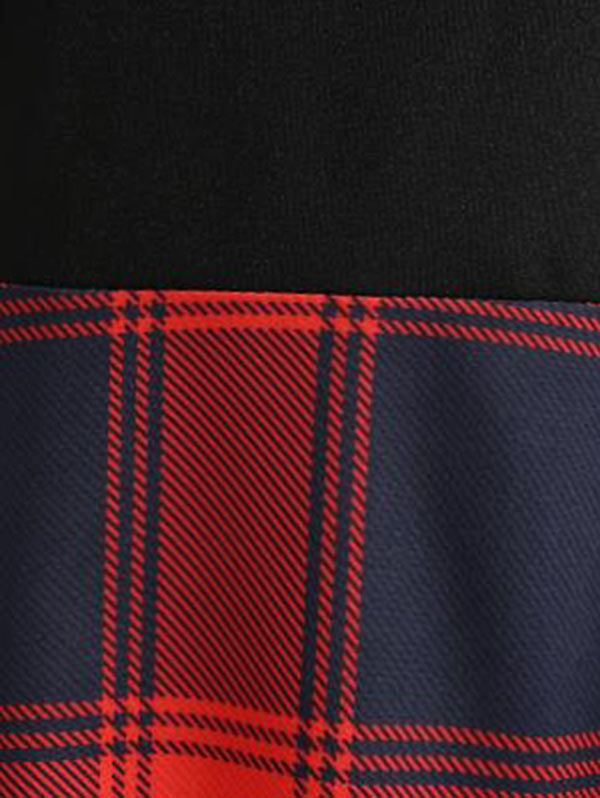 Thumbnail: Plus Size Plaid Belted Vintage Dress