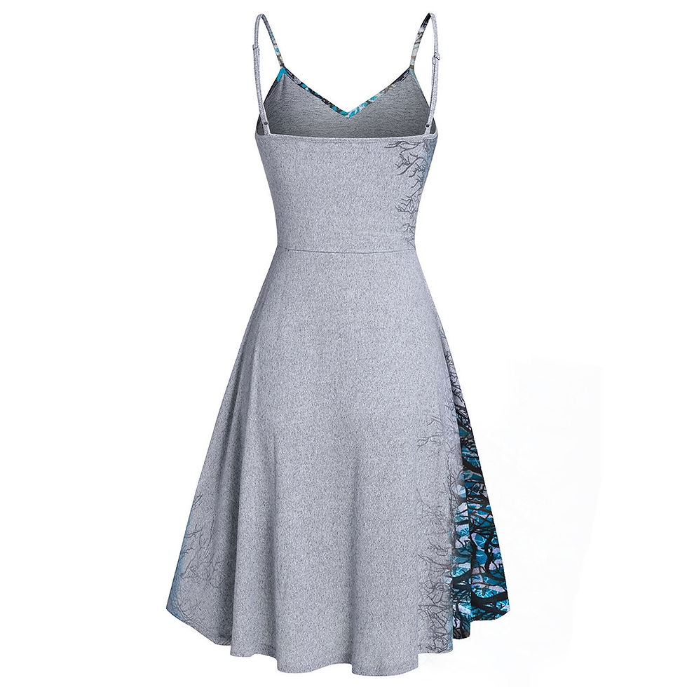 Thumbnail: Spaghetti Strap Tree Print Sequined Dress