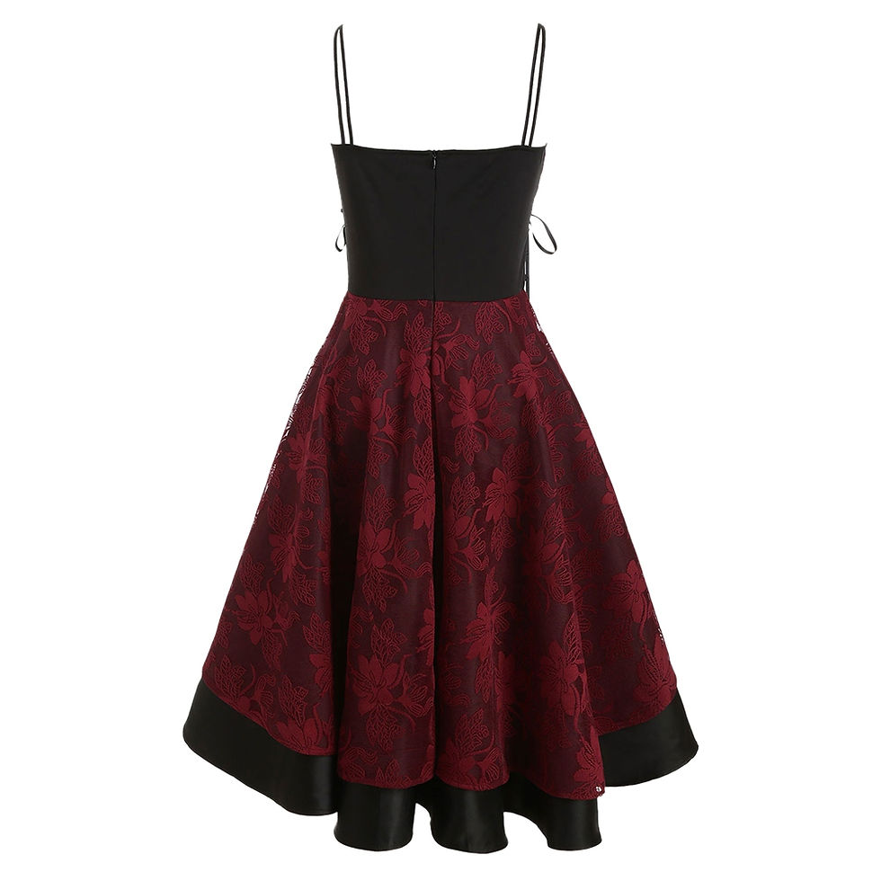 Thumbnail: Lace Up Empire Waist Dip Hem Party Dress