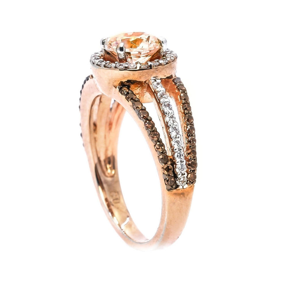 Thumbnail: Luxury Exquisite Rose Gold Gemstone Diamond Charm Crystal Bride Princess Ring