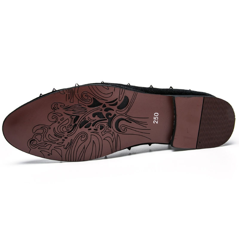 Thumbnail: Men Casual Fashion Slip on Outdoor Inside Rivet Black Loafers