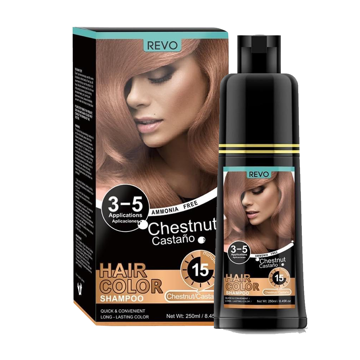 REVO HAIR DYE SHAMPOO CASTAÑO 250ML