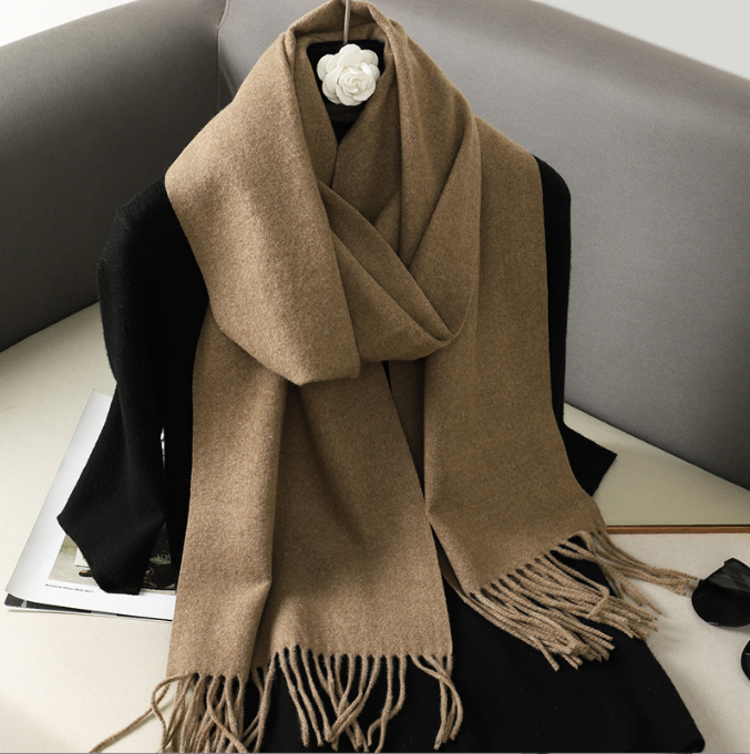 Thumbnail: 62Color Solid Women Winter Scarf Warm Thicken Cashmere Shawl Outdoor Fashion