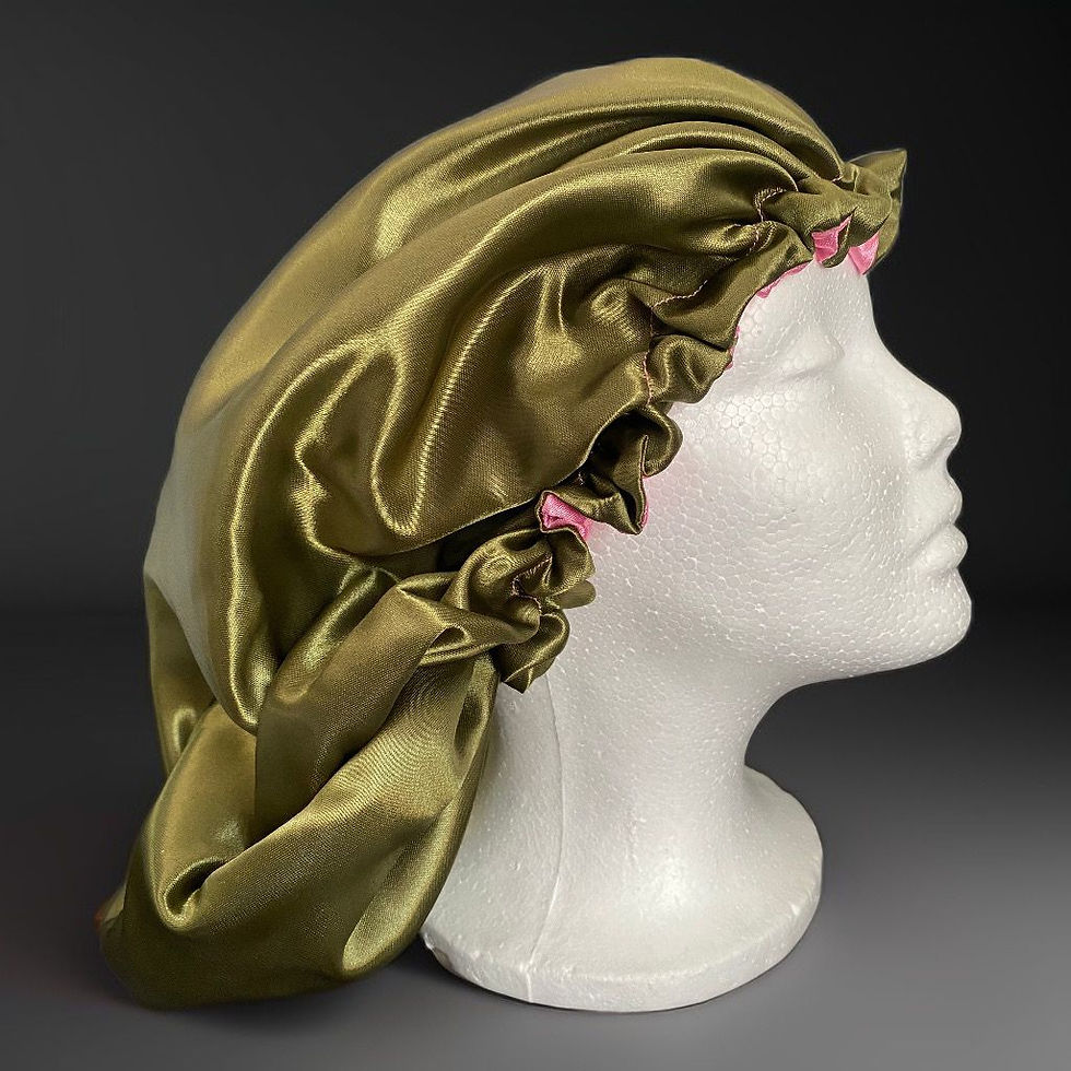 Pink and green bonnet