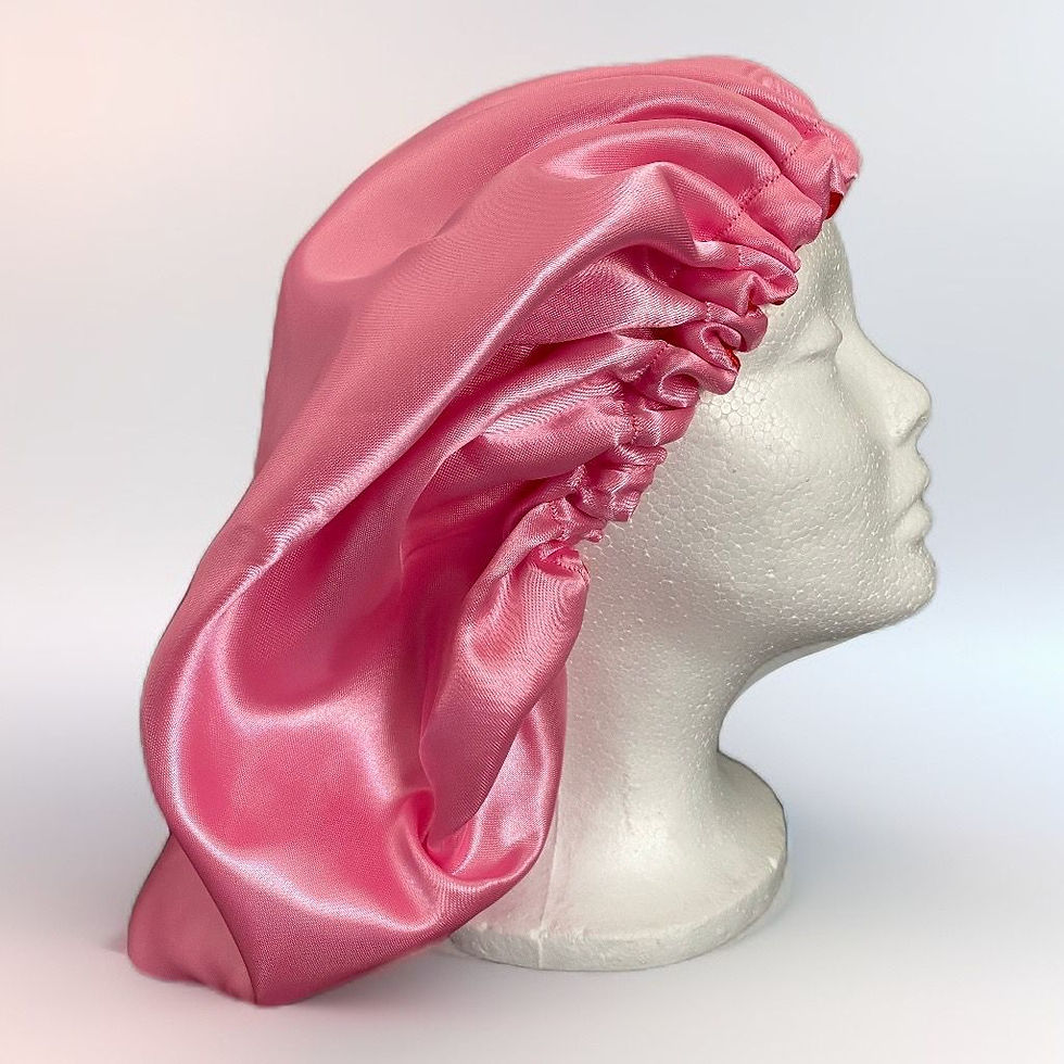 Pink and gold bonnet