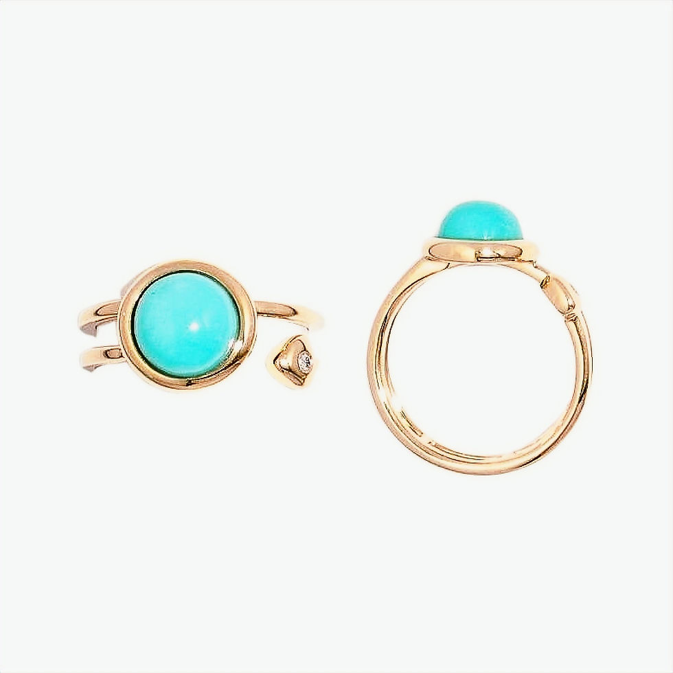 Thumbnail: Turquoise Diamond Gold Ring