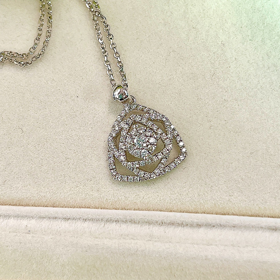 Thumbnail: Classy rose-inspired cz diamond pendant & Optional chain