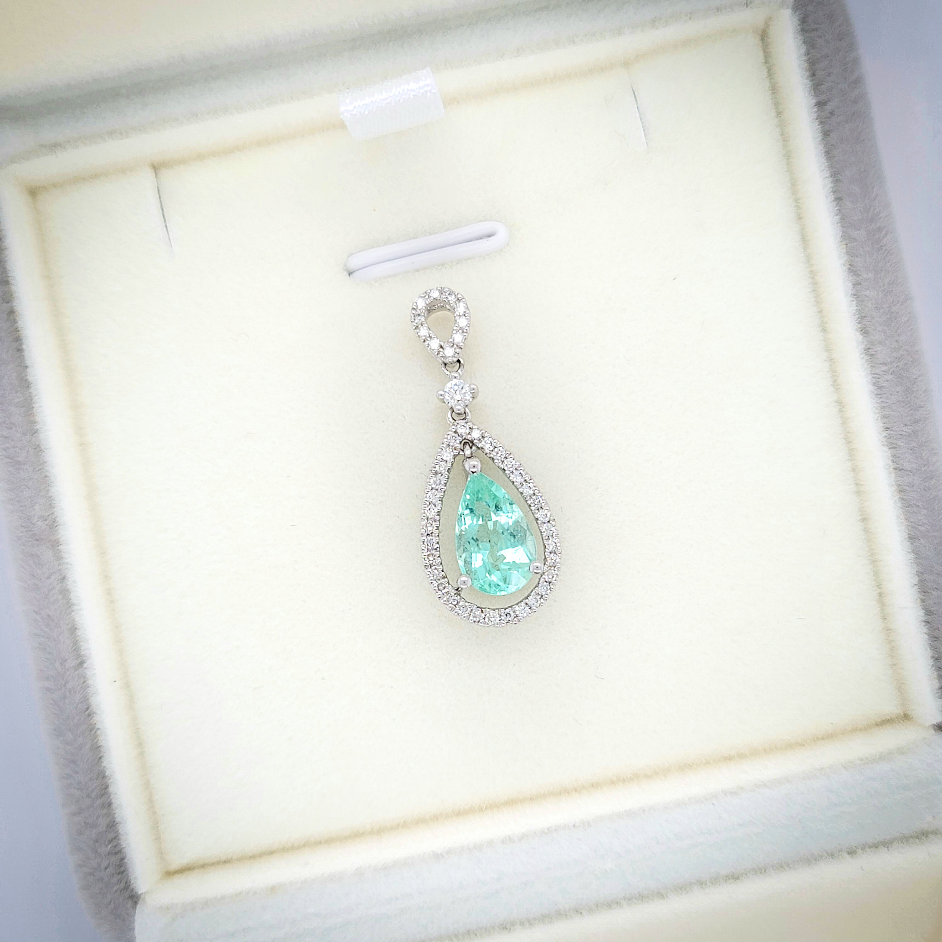 Paraiba Diamond Pendant