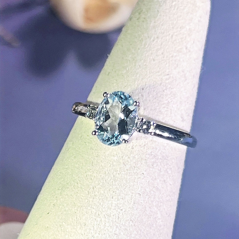 Thumbnail: 18KW Gold Aquamarine Diamond Ring