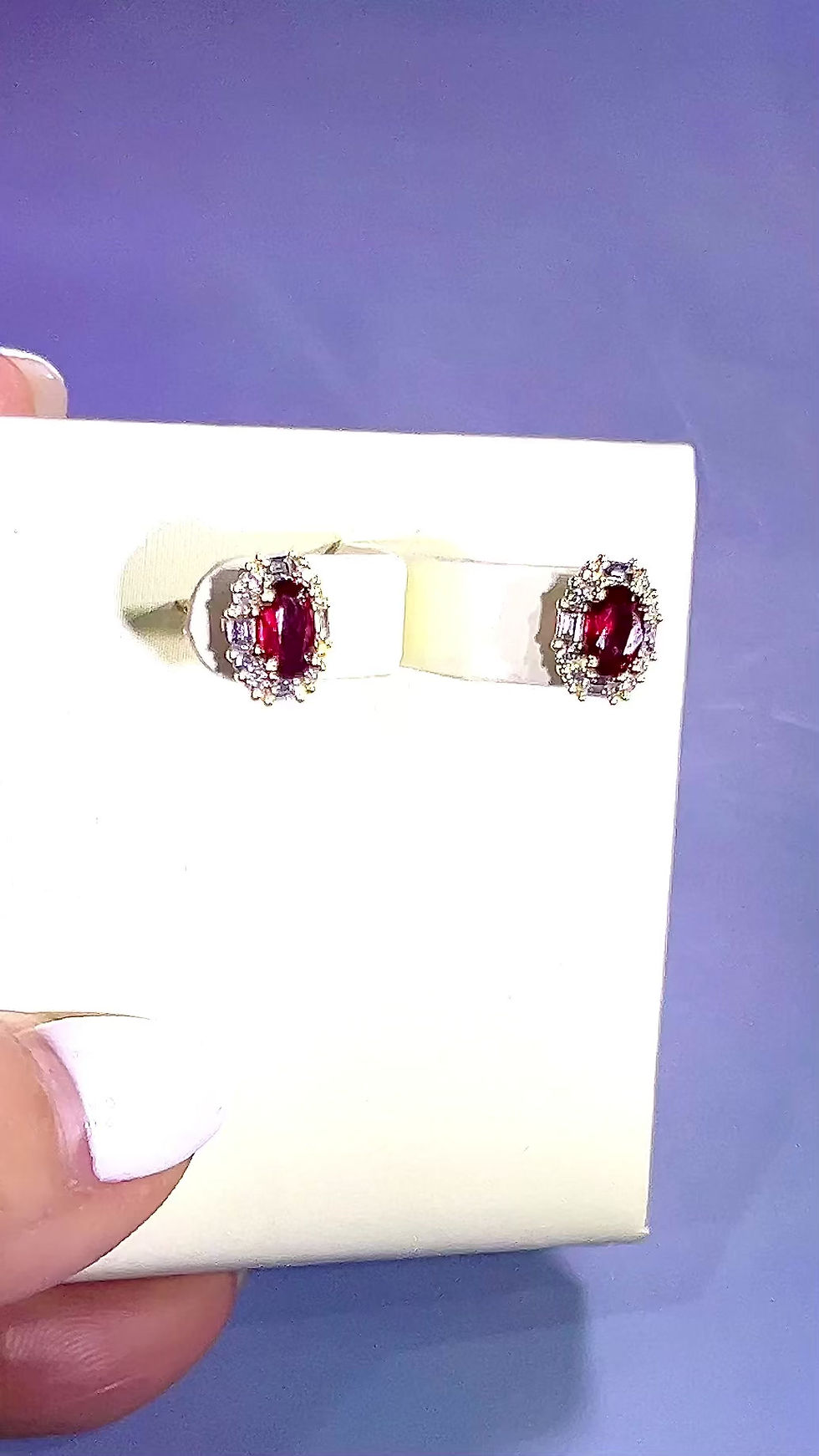 Thumbnail: 18KY Gold Ruby Diamond Earrings
