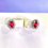 Thumbnail: 18KY Gold Ruby Diamond Earrings