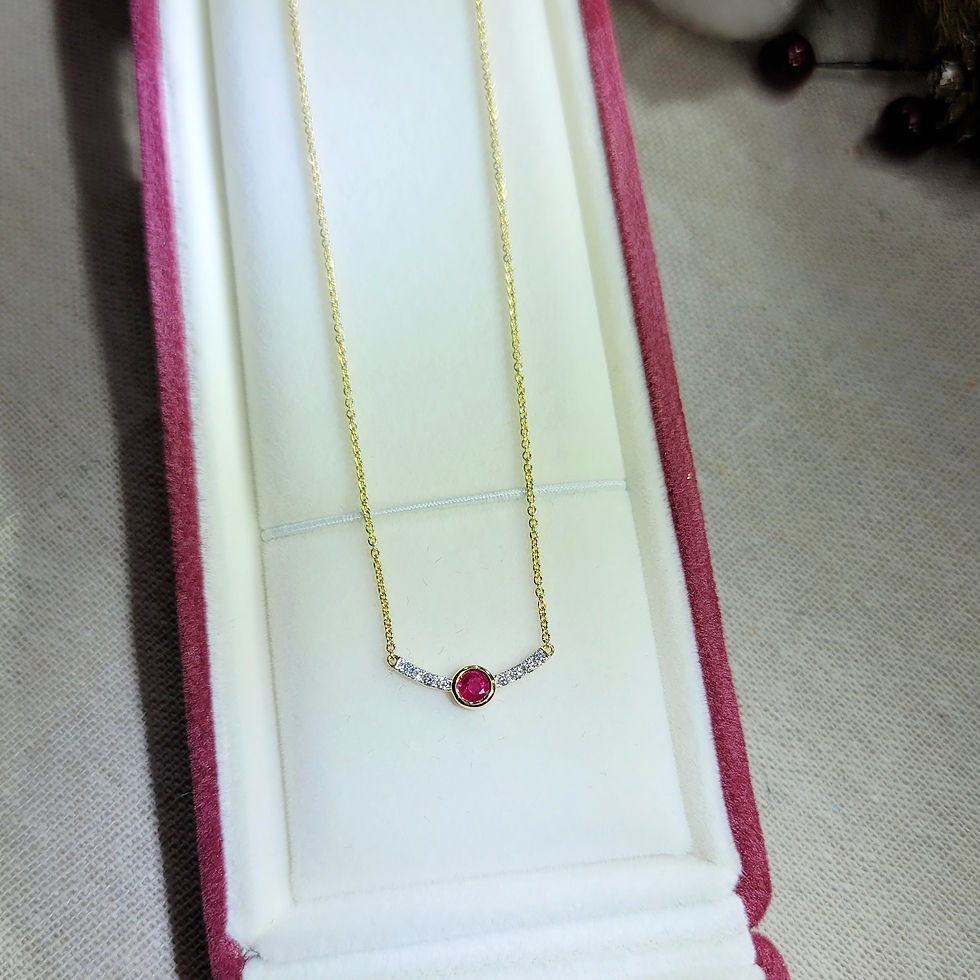18KY Gold Ruby Diamond Necklace