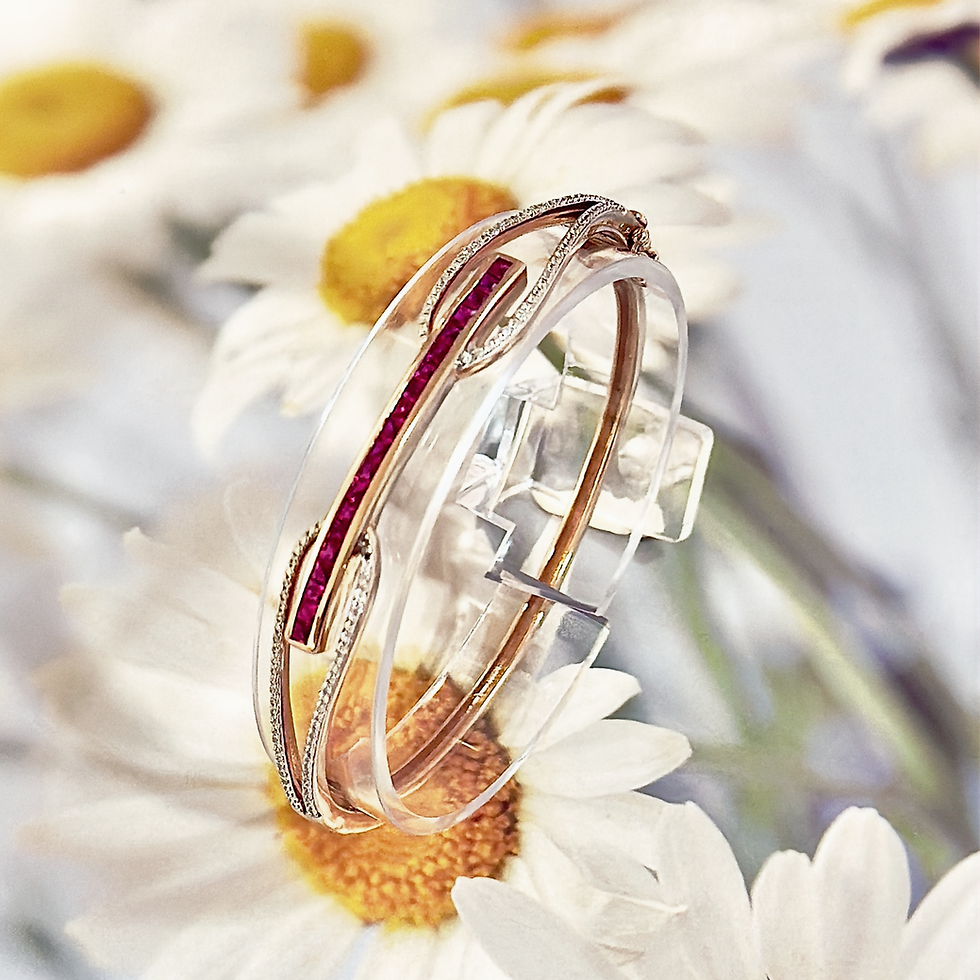 Silver Ruby Bangle