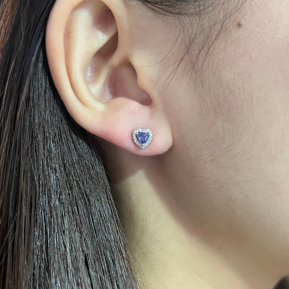 Thumbnail: 18KW Gold Tanzanite Diamond Earrings