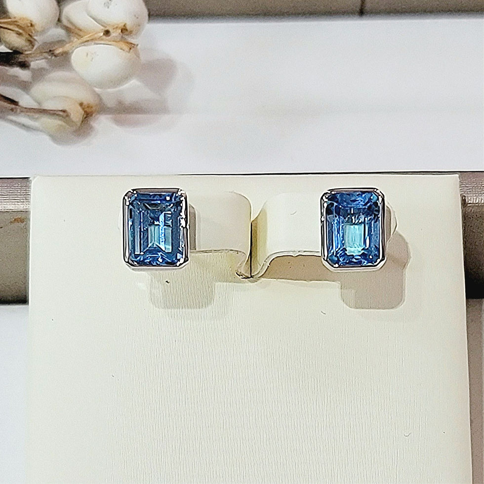Blue Topaz Stud Earrings