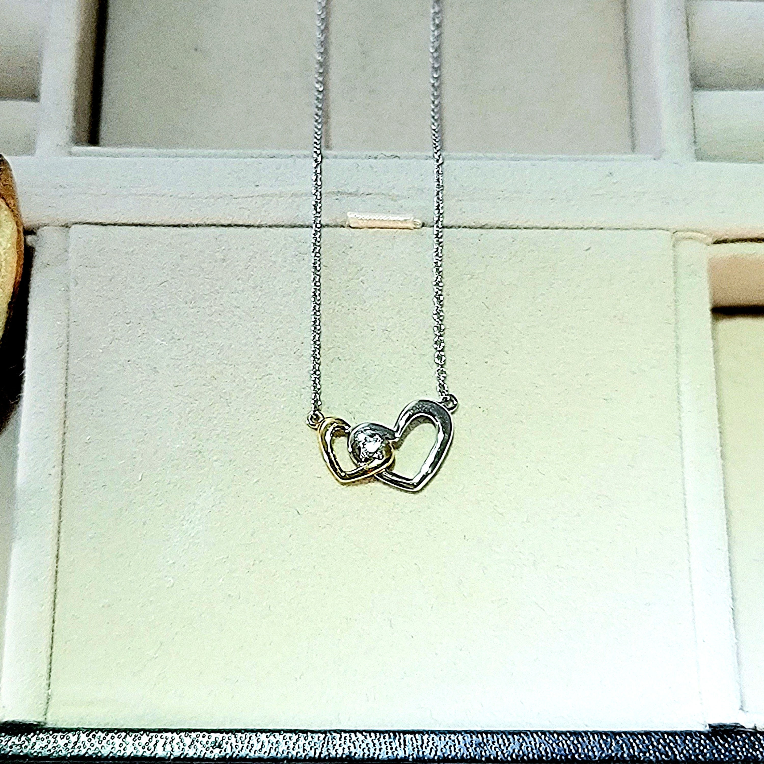 Heart-to-Heart Diamond Gold Necklace