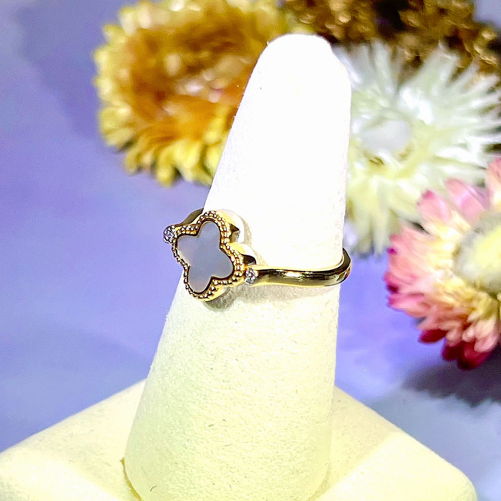 Thumbnail: 18KY+W Gold Mother of Pearl Diamond Ring