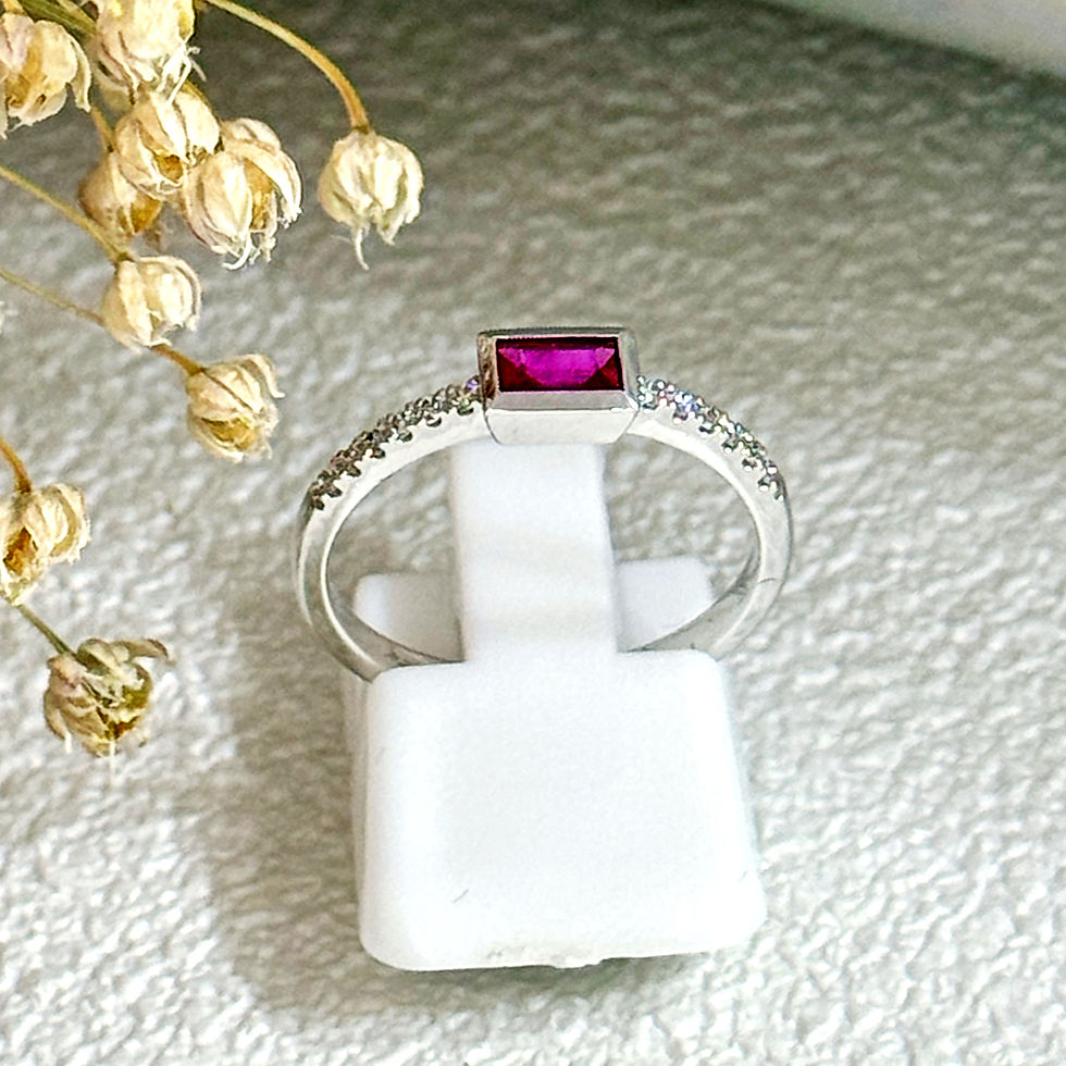 Thumbnail: 18KW Gold Ruby Diamond Ring