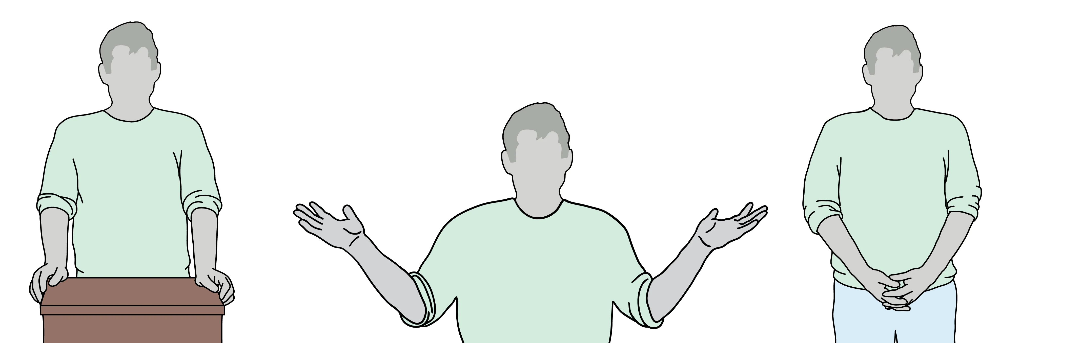 Different postures while speaking