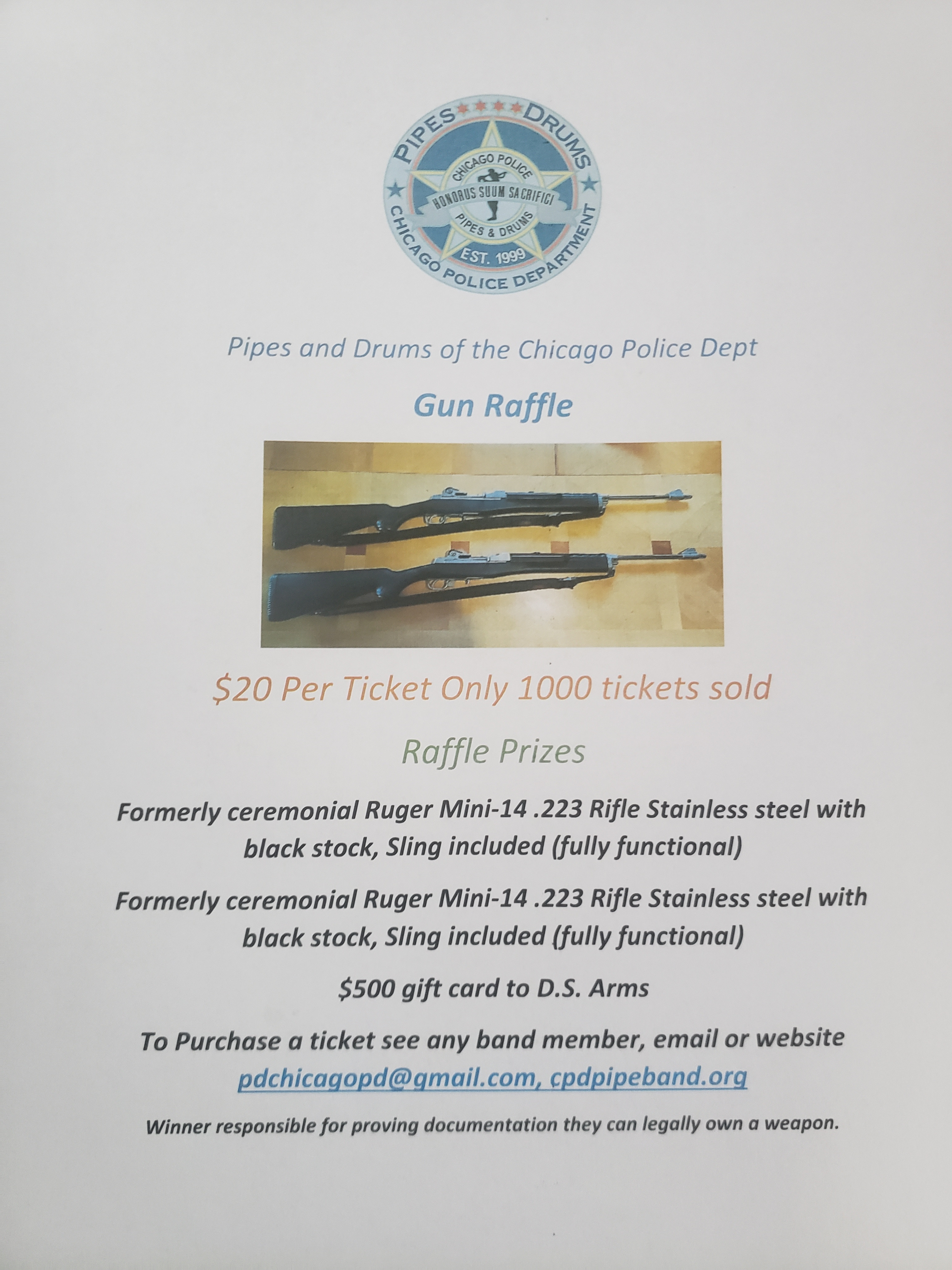 Pa Raffle 2024 Gun Raffles Gun Raffle | CPD Pipe Band