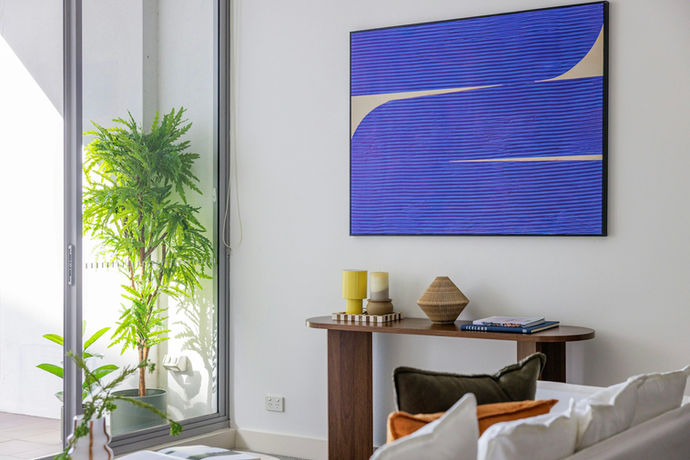 Sydney property staging living room, artwork and interior design