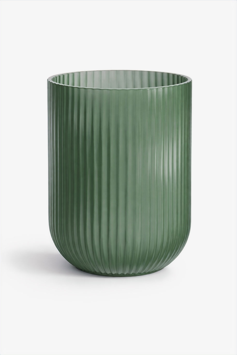 Thumbnail: Ribbed Sage Green glass vase