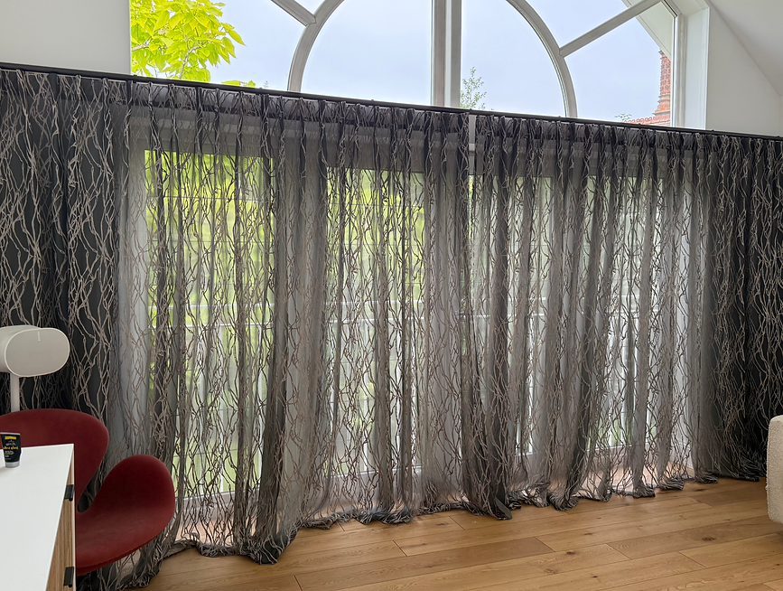 Bespoke lined voiles Windsor Mimosa Interiors Ascot www.mimosainteriors.com