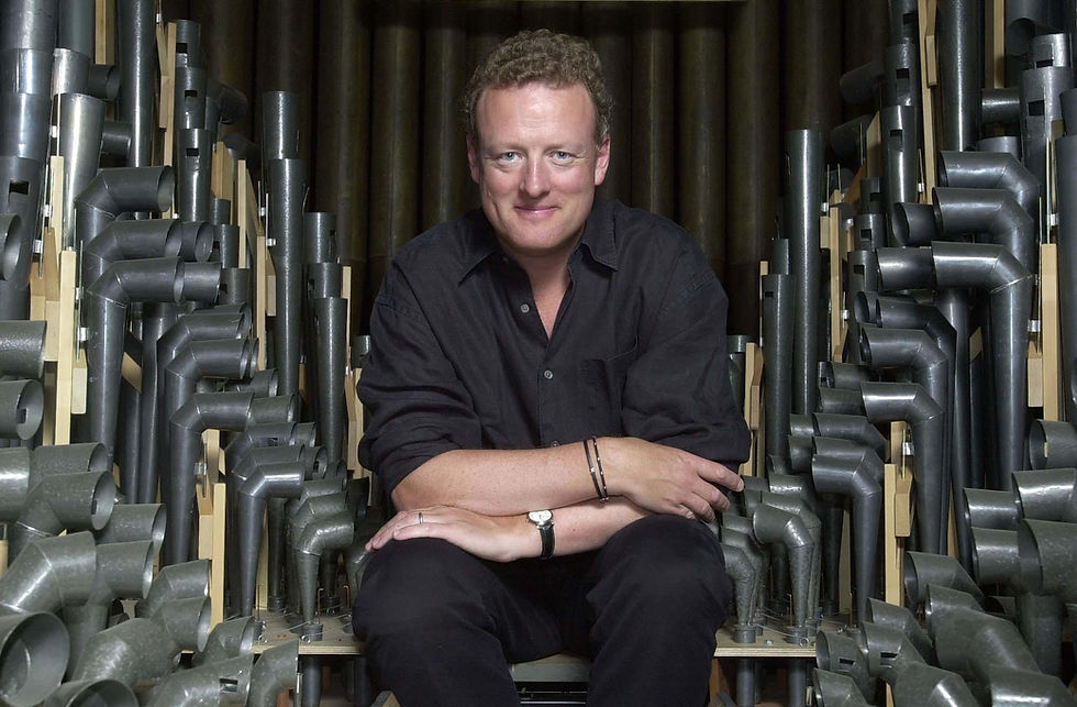 Howard Goodall inside the organ of the Royal Albert Hall (photo Claire Lim)
