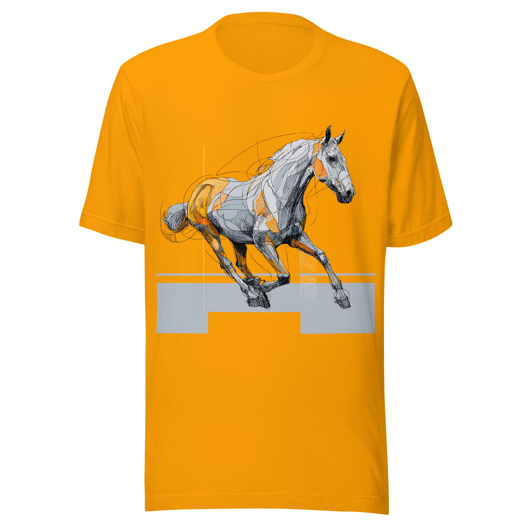 Taideterapiahevonen t-paita kulta