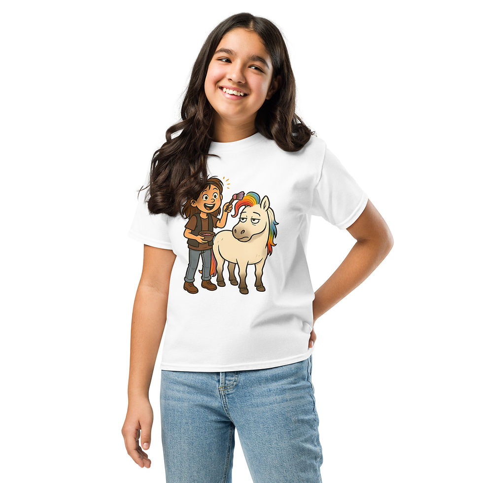 Pikkukuva: Ponityttö t-paita valkoinen